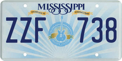 MS license plate ZZF738