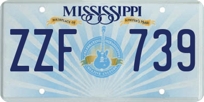 MS license plate ZZF739