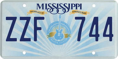 MS license plate ZZF744
