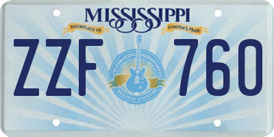 MS license plate ZZF760
