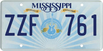 MS license plate ZZF761