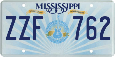 MS license plate ZZF762