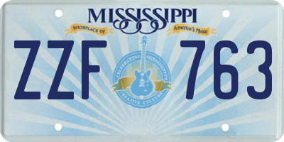 MS license plate ZZF763