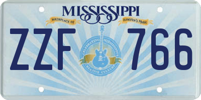 MS license plate ZZF766
