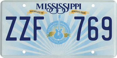 MS license plate ZZF769