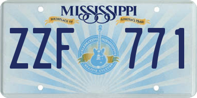MS license plate ZZF771