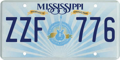 MS license plate ZZF776