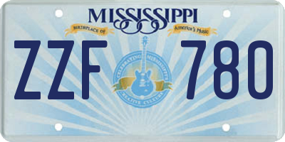 MS license plate ZZF780