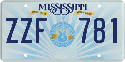 MS license plate ZZF781