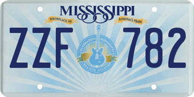 MS license plate ZZF782