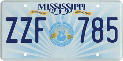 MS license plate ZZF785