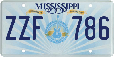 MS license plate ZZF786