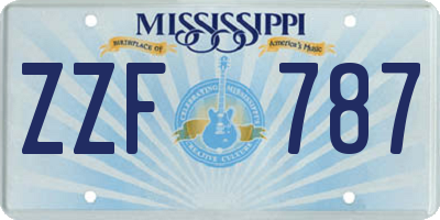 MS license plate ZZF787