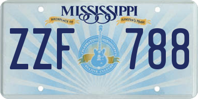 MS license plate ZZF788