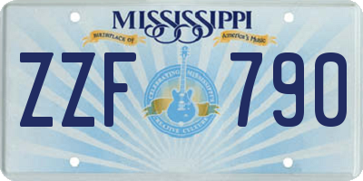 MS license plate ZZF790