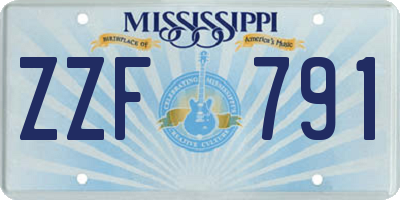 MS license plate ZZF791