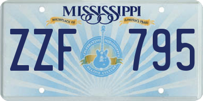 MS license plate ZZF795