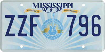 MS license plate ZZF796