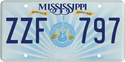 MS license plate ZZF797