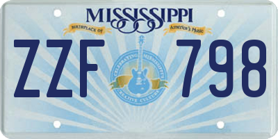 MS license plate ZZF798