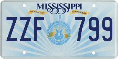 MS license plate ZZF799