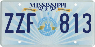 MS license plate ZZF813