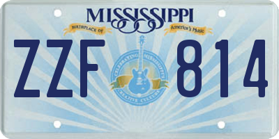 MS license plate ZZF814