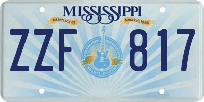 MS license plate ZZF817