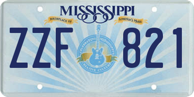 MS license plate ZZF821