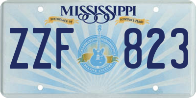 MS license plate ZZF823