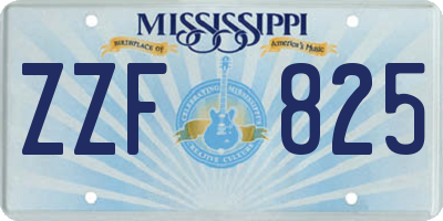 MS license plate ZZF825