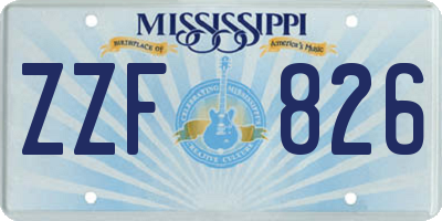 MS license plate ZZF826