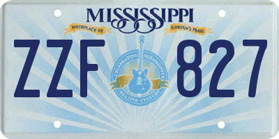 MS license plate ZZF827