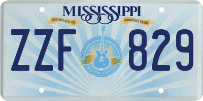 MS license plate ZZF829