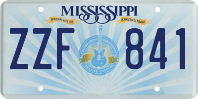 MS license plate ZZF841
