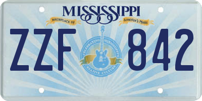 MS license plate ZZF842