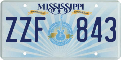 MS license plate ZZF843