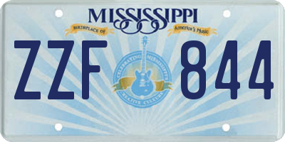 MS license plate ZZF844