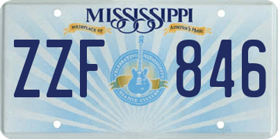 MS license plate ZZF846