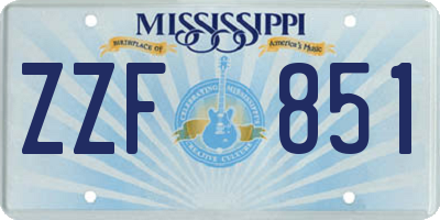 MS license plate ZZF851