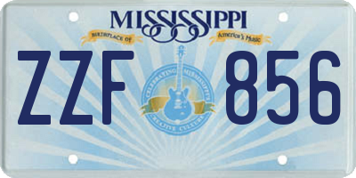 MS license plate ZZF856