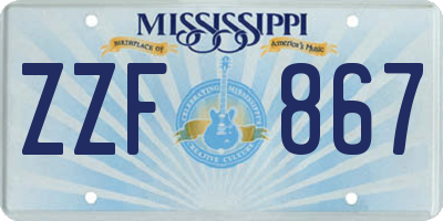 MS license plate ZZF867