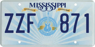 MS license plate ZZF871