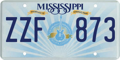 MS license plate ZZF873