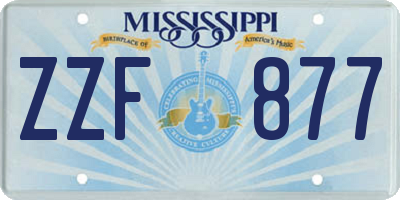 MS license plate ZZF877