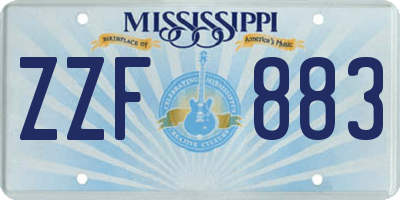 MS license plate ZZF883