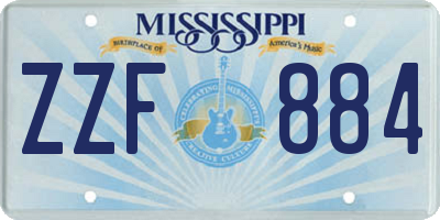 MS license plate ZZF884