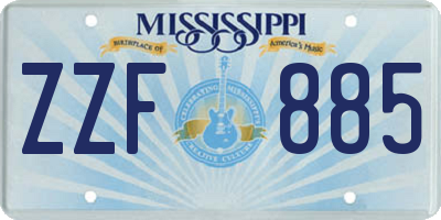 MS license plate ZZF885