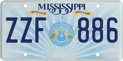 MS license plate ZZF886