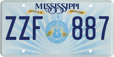 MS license plate ZZF887